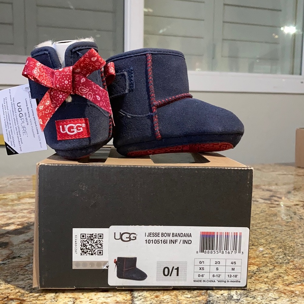 Infant UGGS - Jesse Bow Bandana - navy and red - INFANT 0/1